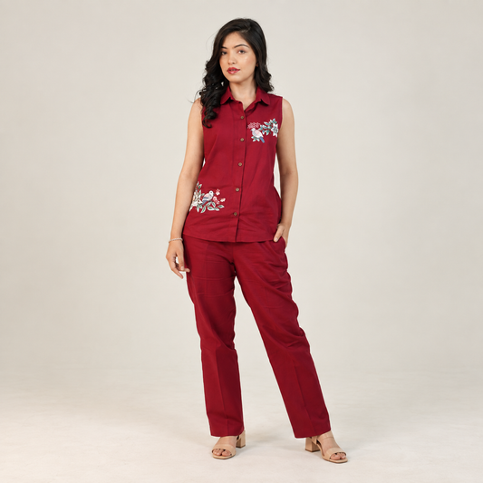 Crimson Bloom Co-Ord Set