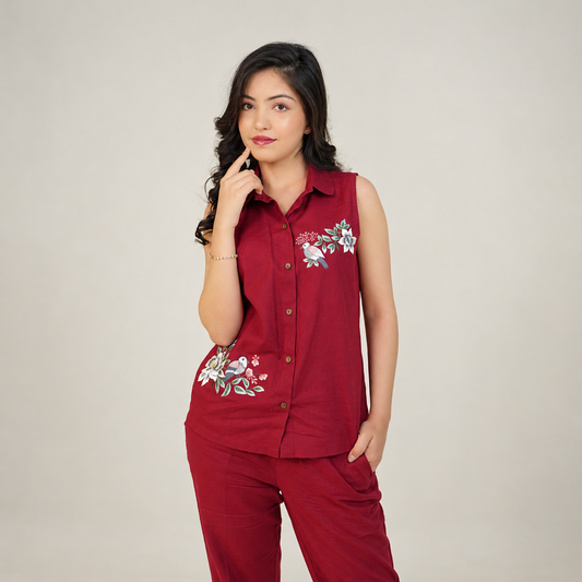 Crimson Bloom Co-Ord Set