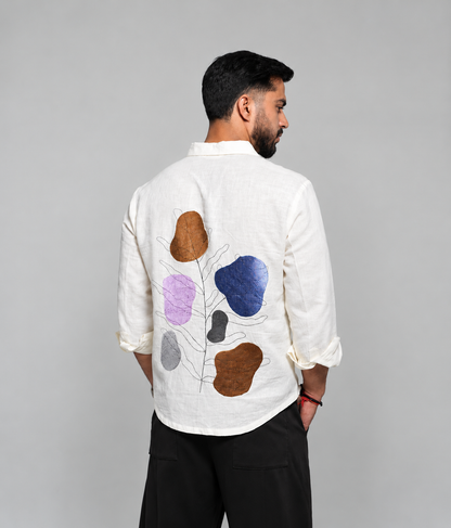 Ivory Utility Linen Shirt for Men | Rafia