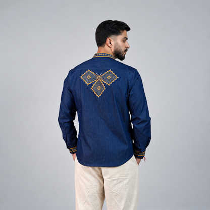 Midnight Blue Heritage Embroidered Shirt