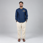 Midnight Blue Heritage Embroidered Shirt