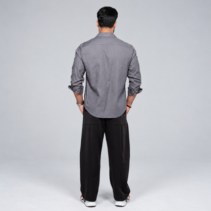 Grey Abstract Art Shirt for Men | Rafia