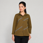 Olive Leaf Embroidered Shirt